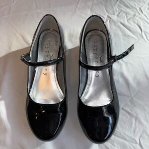 Copper Key Shiny Black Dress Shoes for Kids